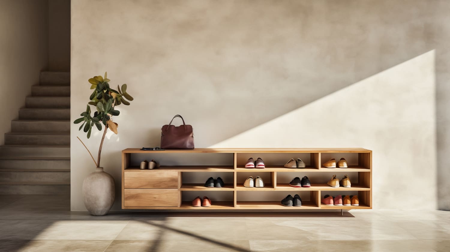 Stylish Wooden Shoe Rack